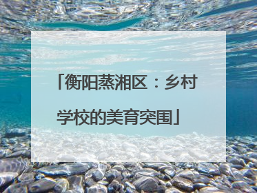 衡阳蒸湘区：乡村学校的美育突围